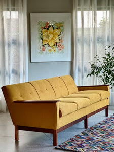 "Sunshine Mustard" Four Seater Vintage Couch