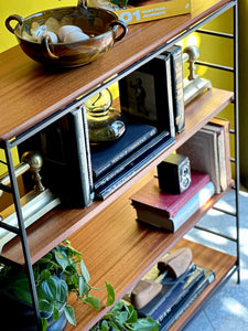 Retro Steel & Wood Bookshelf