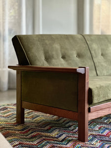 "Lubis" Three-Seater Couch in Olive Green