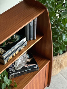 Retro Bookshelf with Sliding Doors