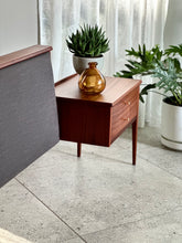 Load image into Gallery viewer, Mid-Century Headboard &amp; Pedestals | Queen Bed
