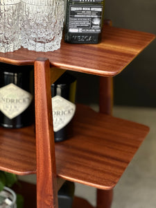 Sapele Mahogany Three-Tier Trolley
