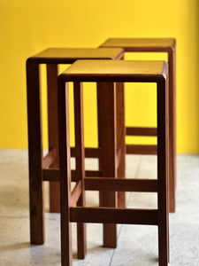 Three Solid Kiaat Bar Stools