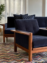 Load image into Gallery viewer, Retro Lubis Three-Seater Couch in Midnight Navy
