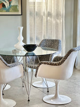 Load image into Gallery viewer, Glass &amp; Chrome Round Dining Table - Eiffel Design
