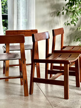 Load image into Gallery viewer, Set of 6 Kiaat Dining Chairs by DS Vorster &amp; Co (4 with Leather)
