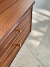 Load image into Gallery viewer, Mid-Century Headboard &amp; Pedestals | Queen Bed
