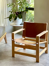 Load image into Gallery viewer, Pair of Leather Sling-Style Lounge Chairs
