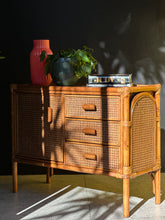 Load image into Gallery viewer, Quaint Bamboo &amp; Rattan Side Cabinet
