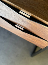 Load image into Gallery viewer, Comtemporary Solid Kiaat Desk with Integrated Shelves
