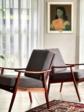 Load image into Gallery viewer, Pair Mahogany Framed Armchairs
