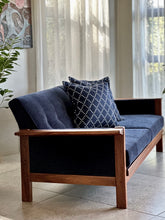 Load image into Gallery viewer, Retro Lubis Three-Seater Couch in Midnight Navy
