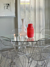 Load image into Gallery viewer, Glass &amp; Chrome Round Dining Table - Eiffel Design
