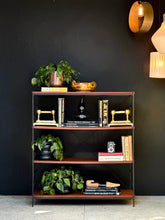 Load image into Gallery viewer, Retro Steel &amp; Wood Bookshelf
