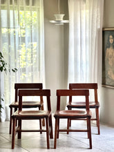 Load image into Gallery viewer, Set of 6 Kiaat Dining Chairs by DS Vorster &amp; Co (4 with Leather)
