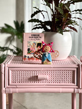 Load image into Gallery viewer, Pair Of Wicker and Bamboo Pedestals - Marshmallow Pink
