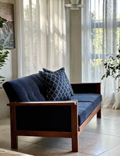 Load image into Gallery viewer, Retro Lubis Three-Seater Couch in Midnight Navy
