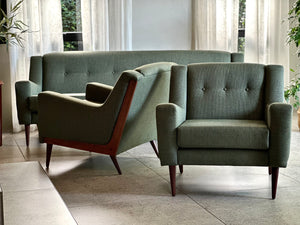 Pair of Buttoned Lounge Chairs