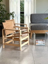 Load image into Gallery viewer, Pair of Leather Sling-Style Lounge Chairs
