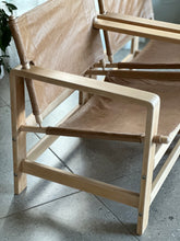 Load image into Gallery viewer, Pair of Leather Sling-Style Lounge Chairs
