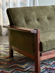 "Lubis" Three-Seater Couch in Olive Green