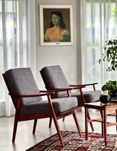 Load image into Gallery viewer, Pair Mahogany Framed Armchairs
