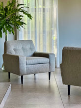 Load image into Gallery viewer, Pair of Retro Upholstered Armchairs

