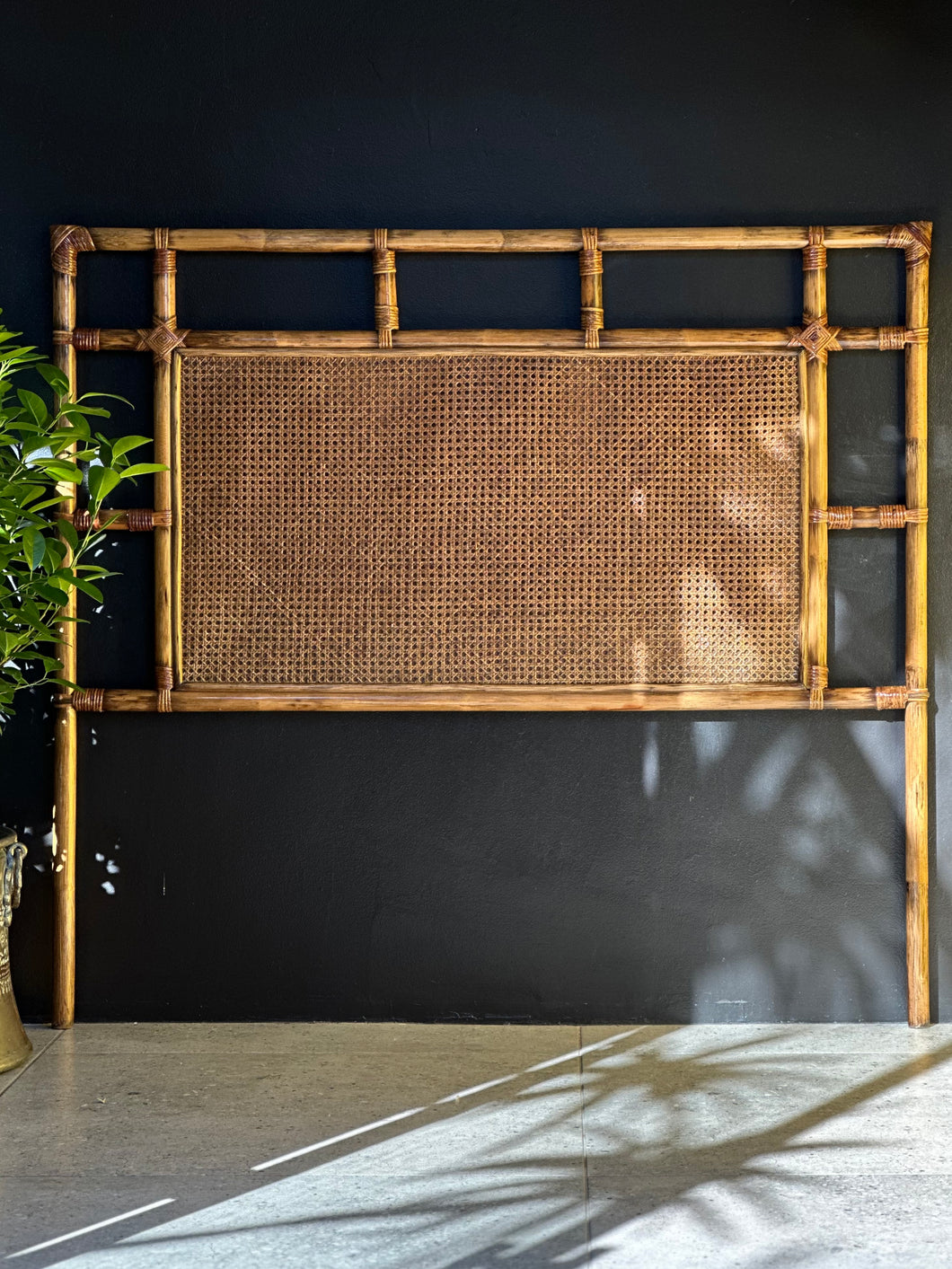 Bamboo & Rattan Double Bed Headboard
