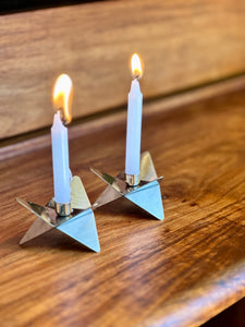 Pair Satinsteel London Candlestick Holders