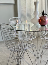Load image into Gallery viewer, Glass &amp; Chrome Round Dining Table - Eiffel Design
