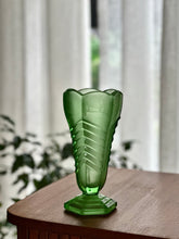 Load image into Gallery viewer, “Davidson” Green Art Deco Vase
