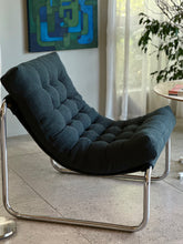 Load image into Gallery viewer, Mid-Century Modern Chrome-Framed Sling Chair
