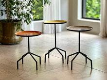 Load image into Gallery viewer, Set of Three Modernist Enamel Tray Side Tables
