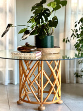 Load image into Gallery viewer, Chippendale Style Cane and Glass Dining Table
