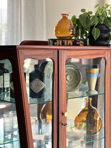 Retro Display Cabinet - Solid Mahogany Wood