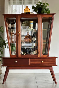 Retro Display Cabinet - Solid Mahogany Wood