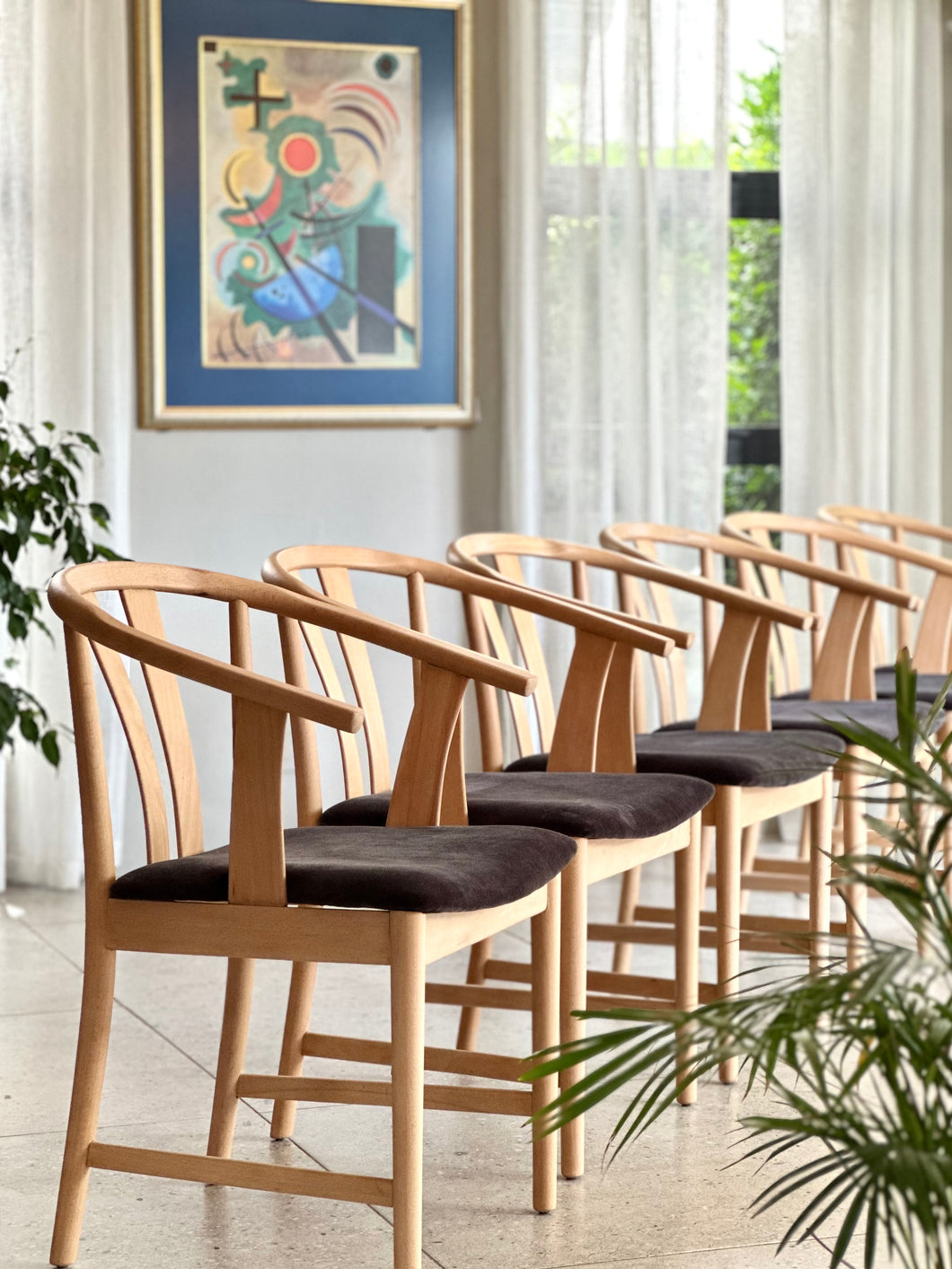 Set of Six G&T Wishbone-Style Dining Chairs