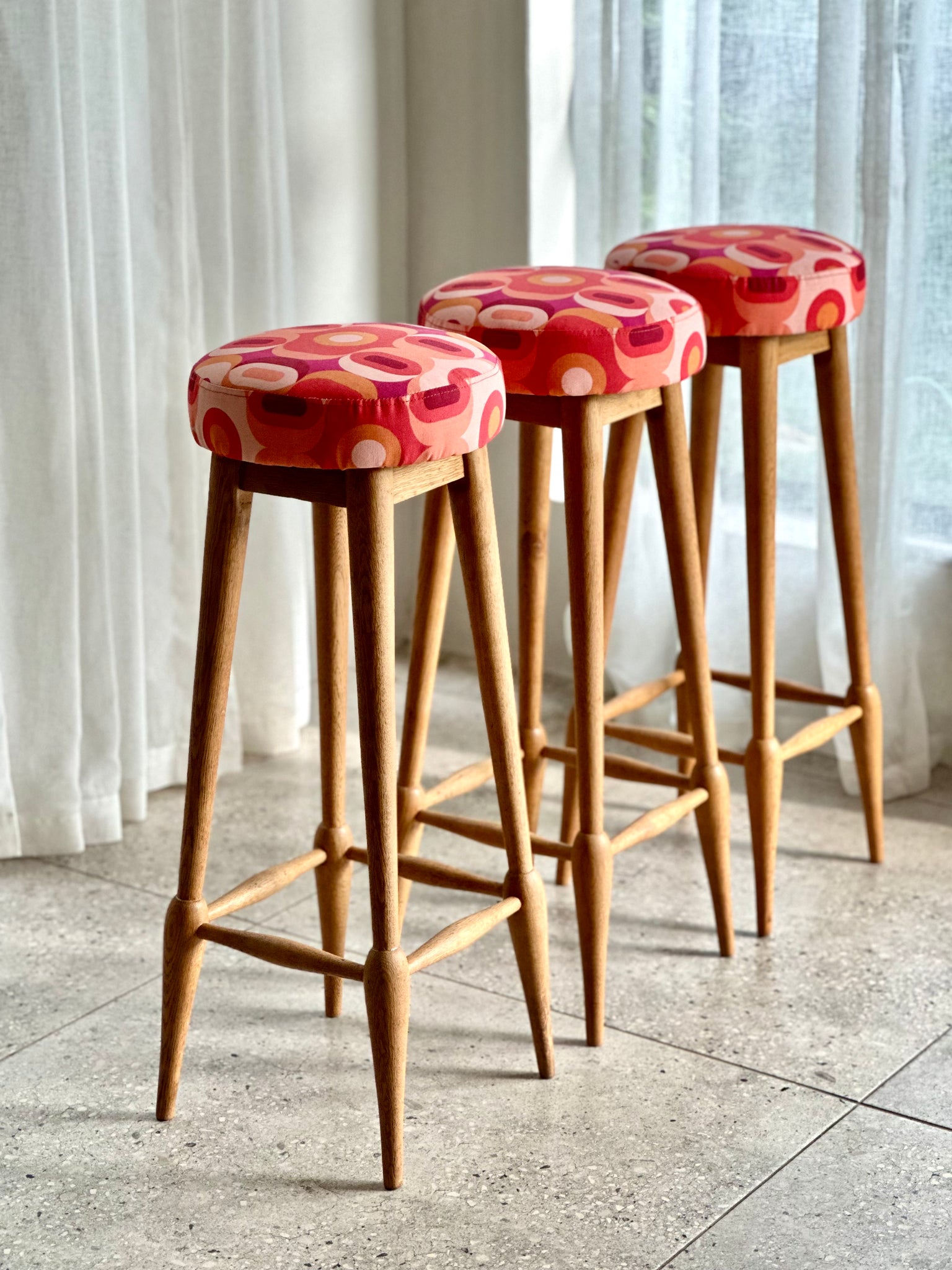 Set of three counter shop stools