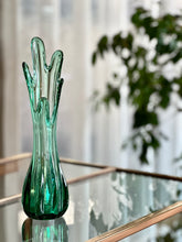 Load image into Gallery viewer, Vintage Five Finger Swung Glass Vase
