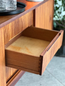 Mid-Century Sideboard - Centered Drawers & Sliding Doors