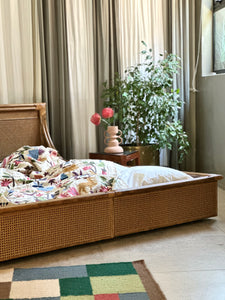 KING (XL) Cane & Rattan Bed with Headboard