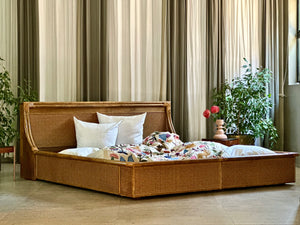 KING (XL) Cane & Rattan Bed with Headboard