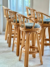 Load image into Gallery viewer, Set Of Vintage Cane Bar Chairs
