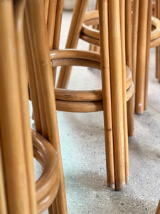 Set Of Vintage Cane Bar Chairs