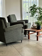 Load image into Gallery viewer, Pair of Upholstered Vintage Armchairs - Button Detail
