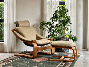 Swedish "Kroken" Chair & Foot-stool