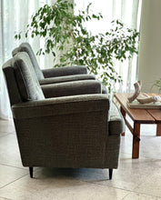 Load image into Gallery viewer, Pair of Upholstered Vintage Armchairs - Button Detail
