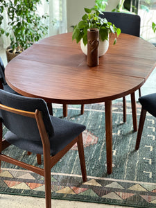 Danish-Style Dining Set (Round Extendable Table & 4 Chairs)