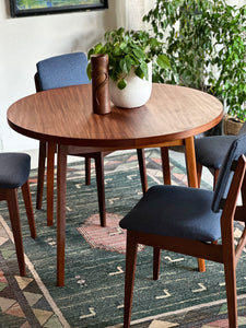 Danish-Style Dining Set (Round Extendable Table & 4 Chairs)