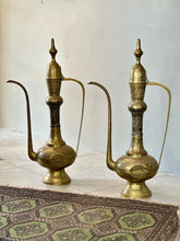 Load image into Gallery viewer, Tall Vintage Indian, Solid Brass Dallah Coffee Pot
